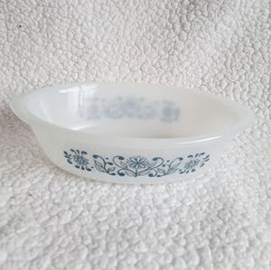 Glasbake Oval Blue Floral Baking Dish